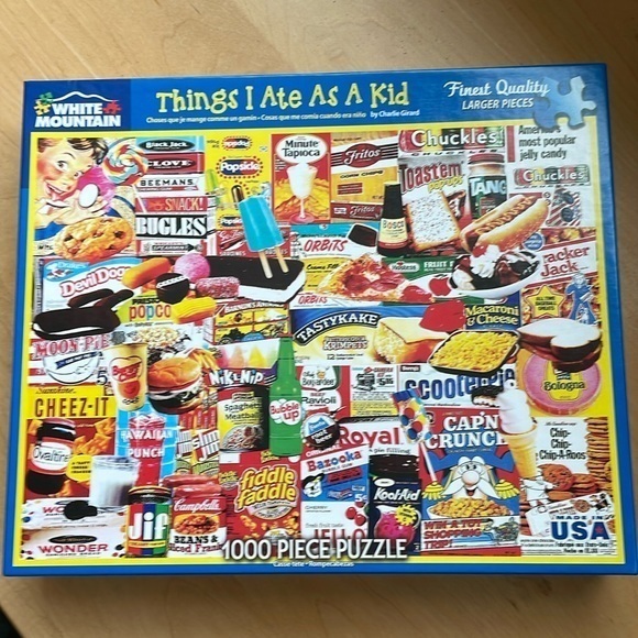White Mountain Things I‎ Ate as a Kid 1000 Piece Jigsaw Puzzle with Poster - Picture 1 of 9